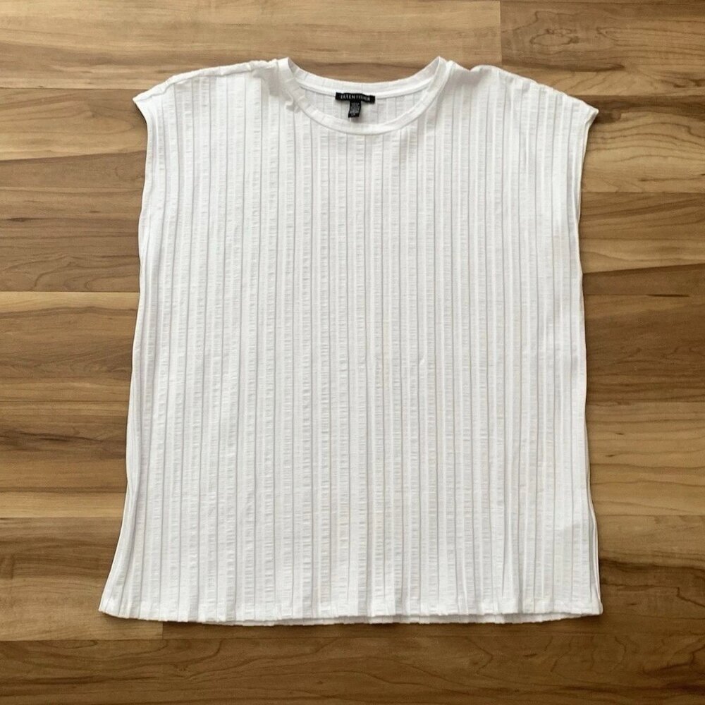 Eileen Fisher Ivory Sleeveless Blouse